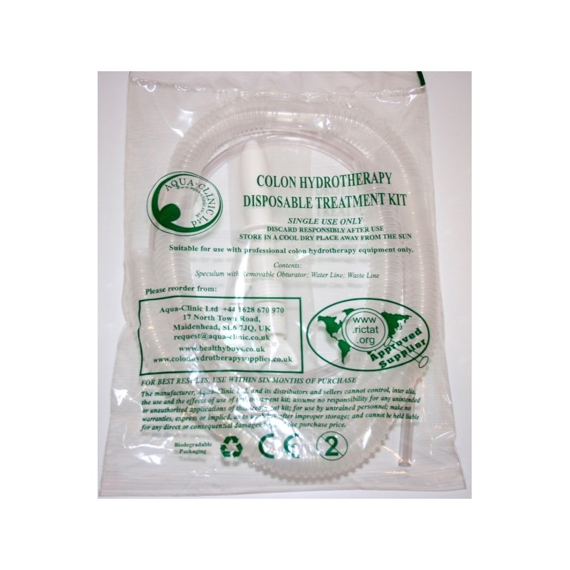 Colon Hydrotherapy Treatment kits with flanged Aqua-Clinic speculum (Green Kit)