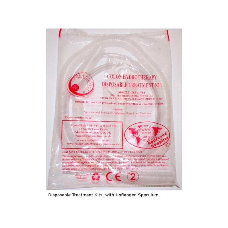 Colon Hydrotherapy Treatment kits with unflanged Aqua-Clinic speculum (Red Kit)